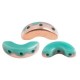 Cuentas de vidrio Arcos® par Puca® - Opaque green turquoise capri gold 63130/27101